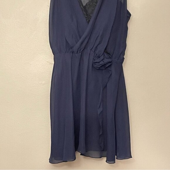 La Vie En Rose Sheer Navy with Black Lace Detail Sexy Nighty Lingerie - Picture 6 of 10